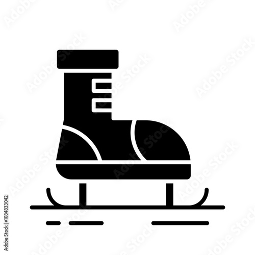 ice skate winter solid icon