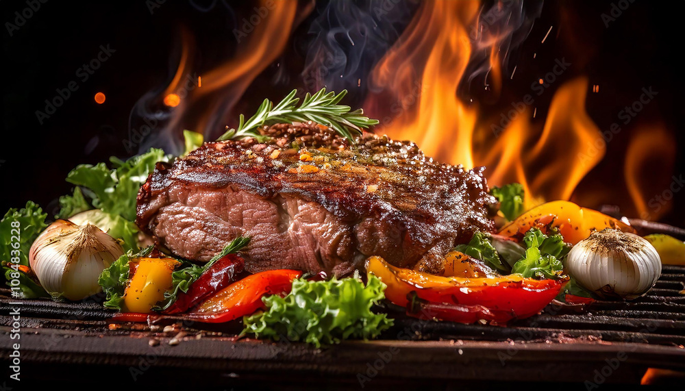 Pot Roast on fire - delicious beef dinner with veggies Pot Roast on fire - delicious beef dinner with veggies
