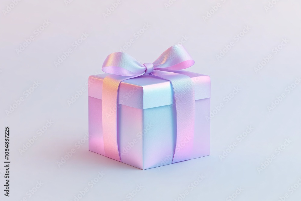 Obraz premium Pastel Gift Box with Ribbon Bow