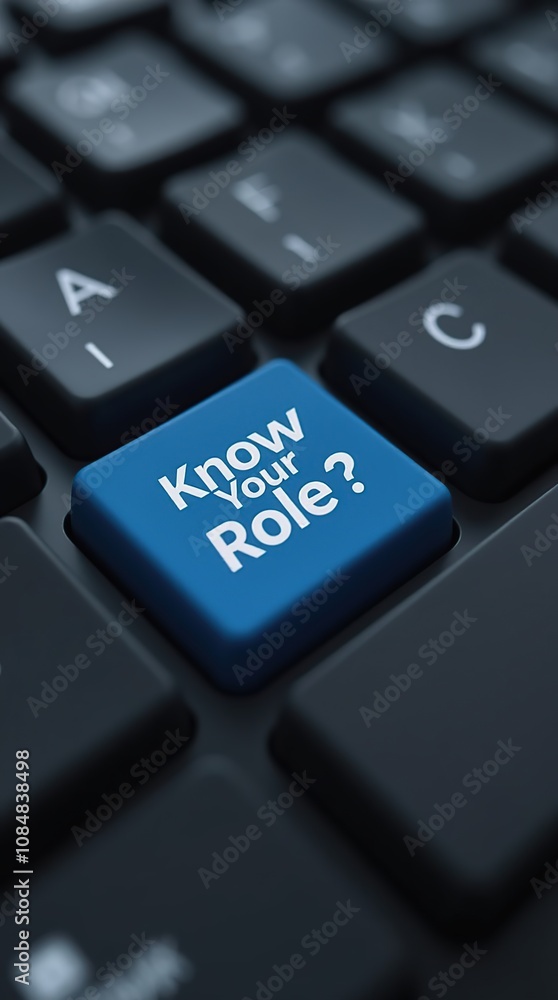 Keyboard Button with Know Your Role Message Promotes Awareness Keyboard Button with Know Your Role Message Promotes Awareness