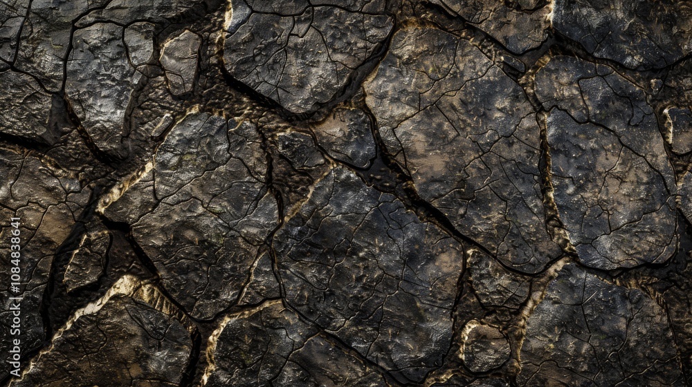 Fototapeta premium A close up of a rock wall with cracks and holes