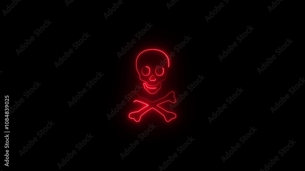 neon dangerous sign animation on black background . Warning symbol. Poison, acid, toxic, caution icon. neon dangerous sign animation on black background . Warning symbol. Poison, acid, toxic, caution icon.