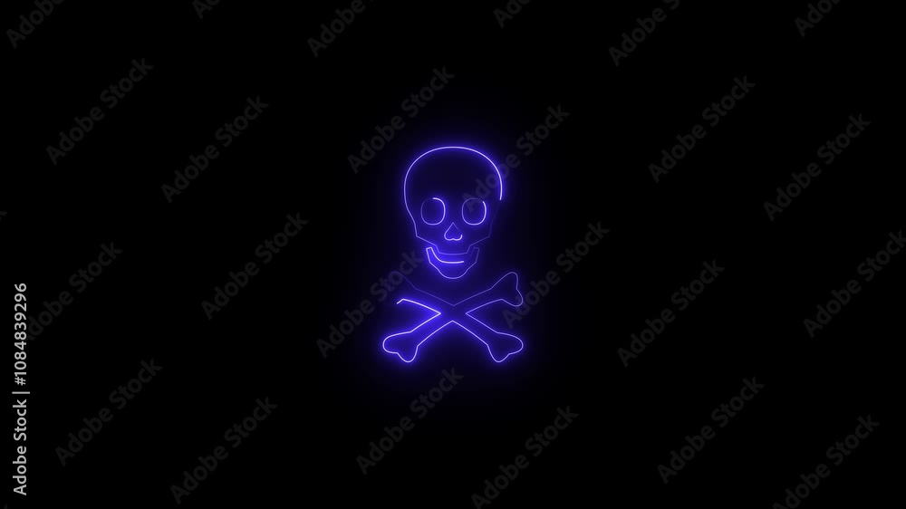 neon dangerous sign animation on black background . Warning symbol. Poison, acid, toxic, caution icon. neon dangerous sign animation on black background . Warning symbol. Poison, acid, toxic, caution icon.