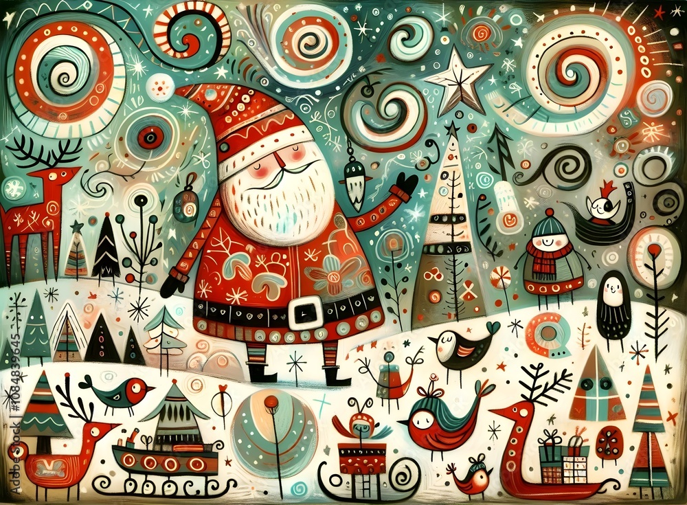 Fototapeta premium Navidad Mágica: La Fantasía de Santa Claus