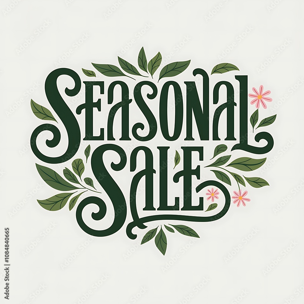 Fototapeta premium Seasonal Sale Announcement with Floral Design