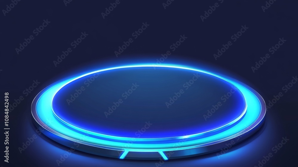 Neon Glow Platform: A sleek, futuristic platform bathed in electric blue neon light, ready for your product or design. It's a perfect backdrop for showcasing innovation, technology, and the future. Neon Glow Platform: A sleek, futuristic platform bathed in electric blue neon light, ready for your product or design. It's a perfect backdrop for showcasing innovation, technology, and the future.