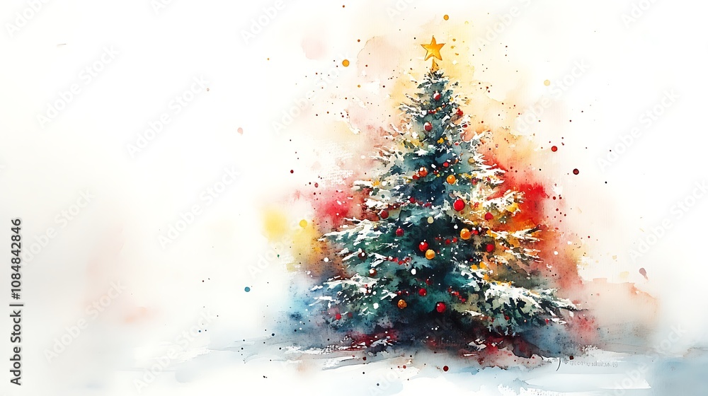 Watercolor Christmas Tree Watercolor Christmas Tree