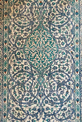 Beautiful tile panels in the harem of Topkapi Palace in Istanbul, Turkey