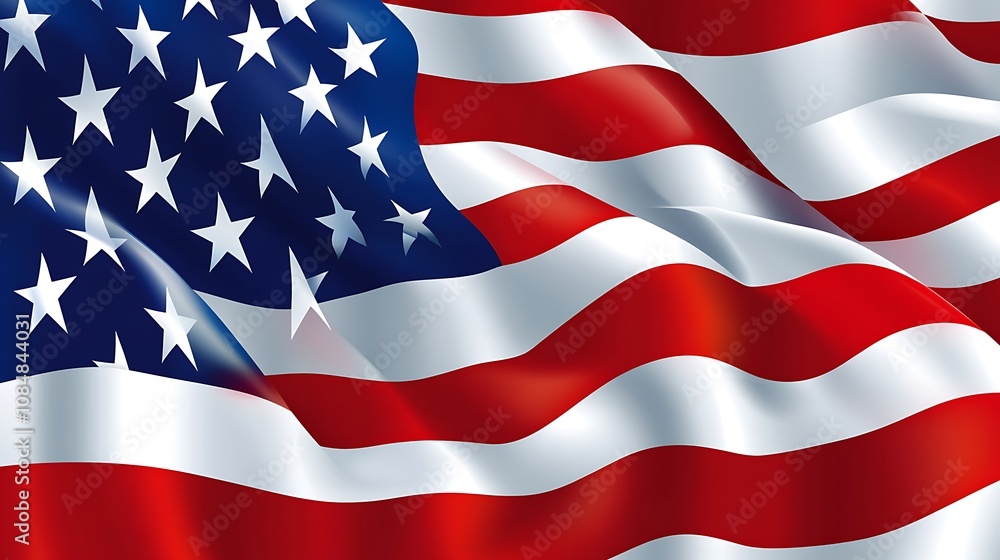 Obraz premium Waving American Flag