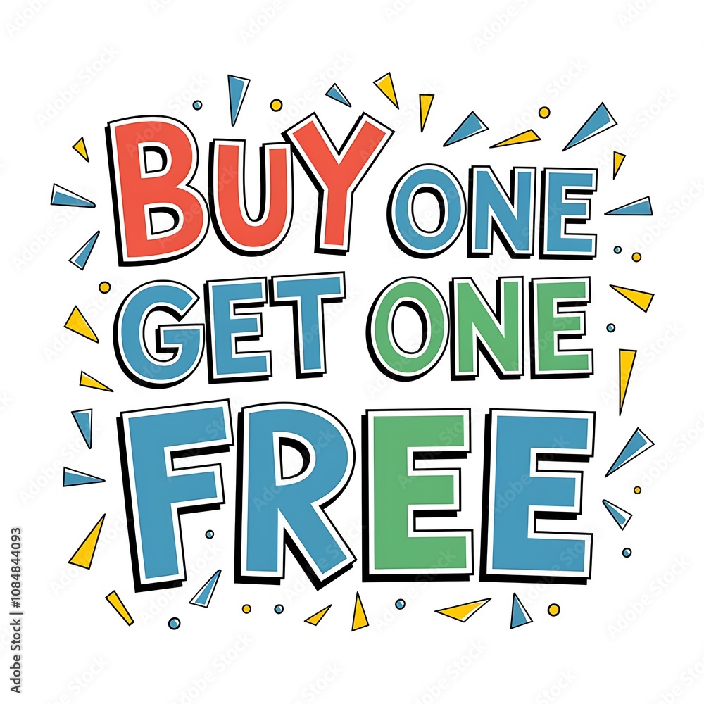 Fototapeta premium Buy One Get One Free Sale Promotion Graphic