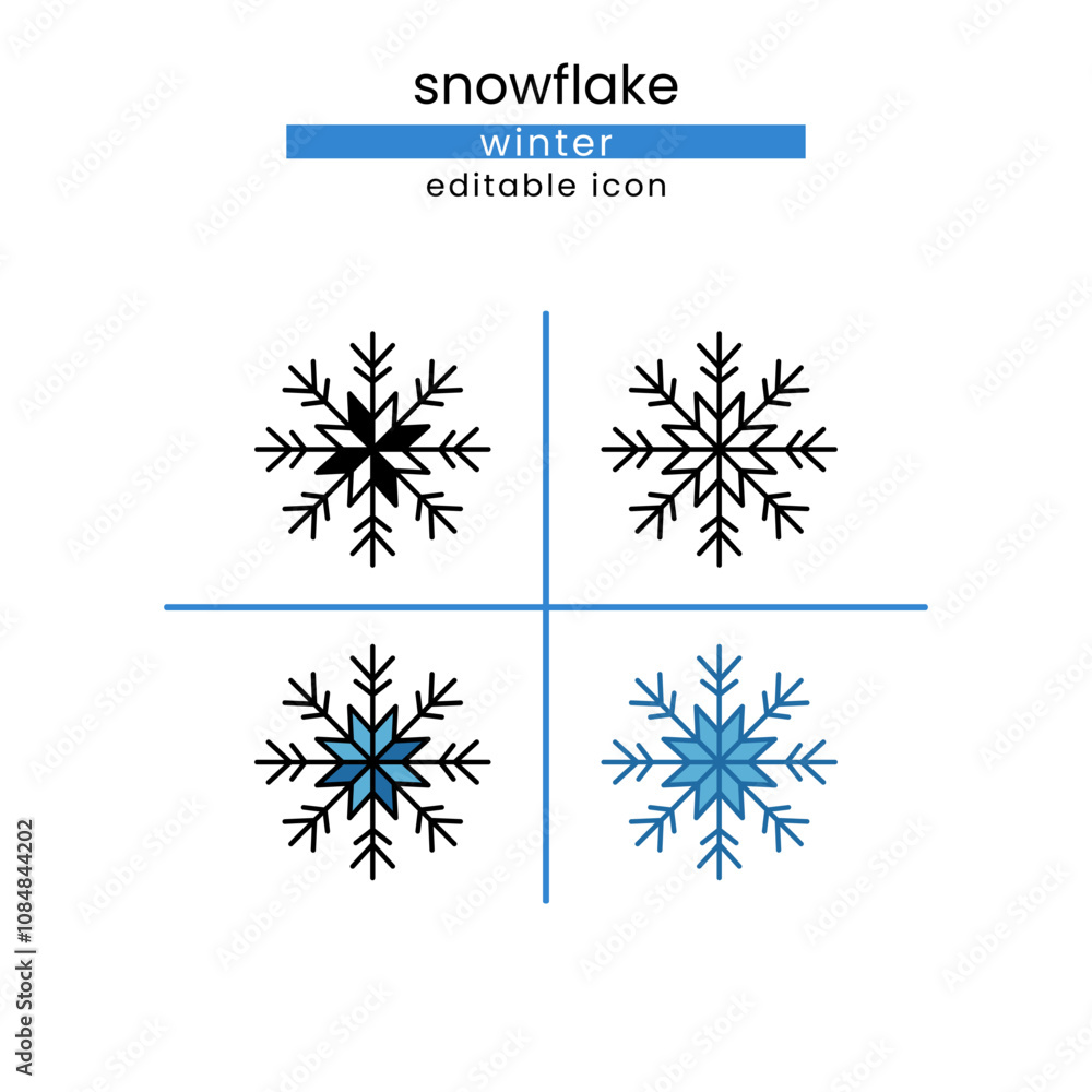 snowflake winter icon set snowflake winter icon set