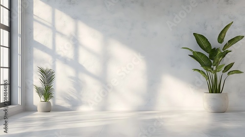 Minimalist Interior with Sunlight and Plants