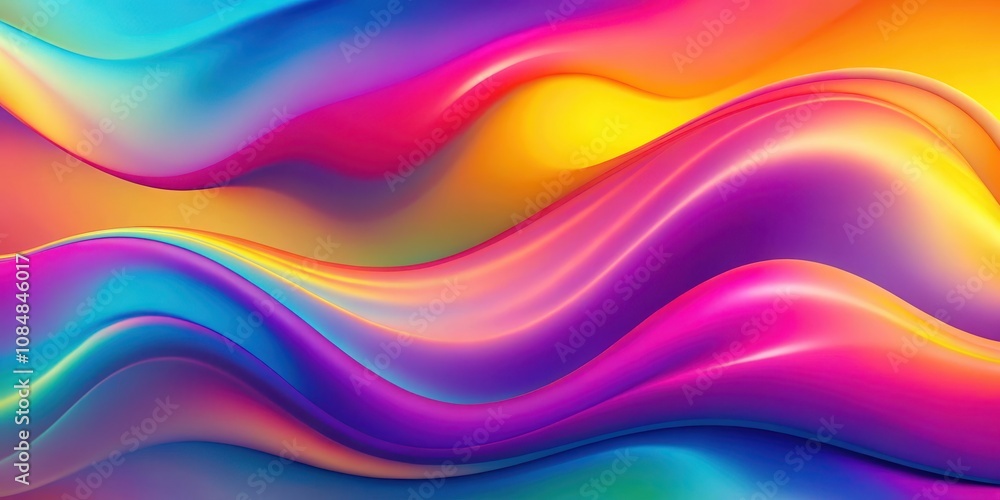 Abstract Vibrant Flowing Wave Background with Vivid Color Palette and Smooth Gradient Transitions Abstract Vibrant Flowing Wave Background with Vivid Color Palette and Smooth Gradient Transitions