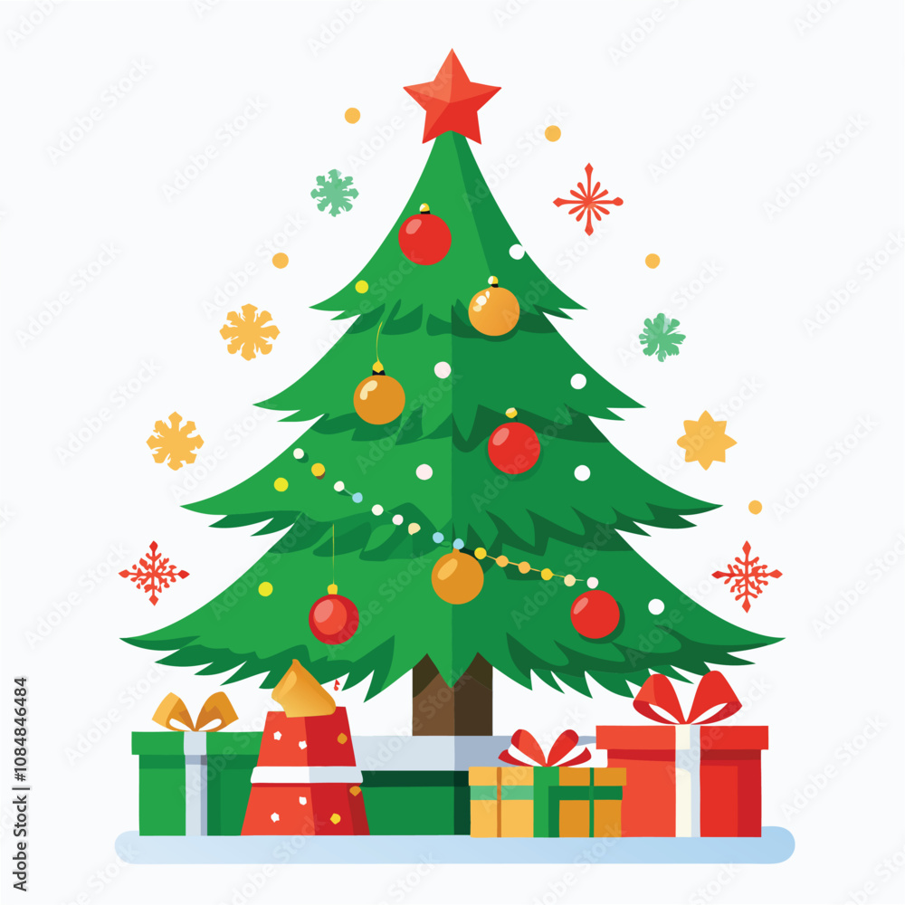 Fototapeta premium christmas tree with boxes