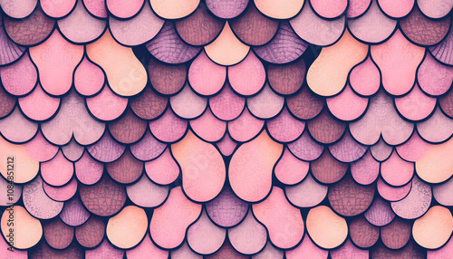 Wallpaper Mural Original hand drawn pattern of scales made with soft pastel, minimalism Torontodigital.ca