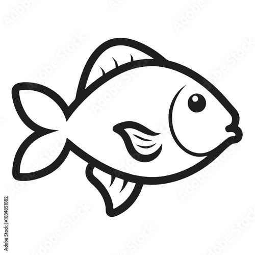 Solid color Kissing Gourami animal vector design