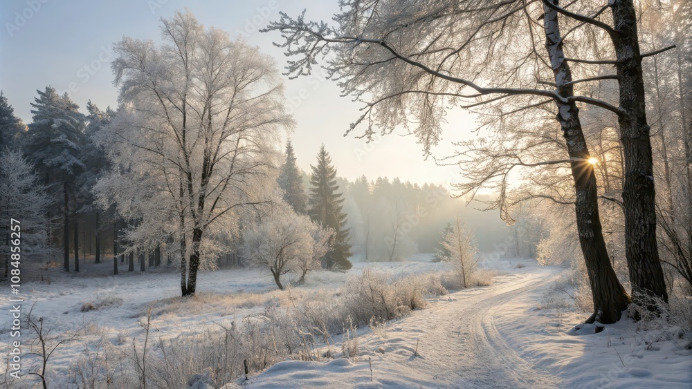 Winter Wonderland Path A sunlit snowy road winds through a frost-covered forest, creating a serene and magical winter scene. Winter Wonderland Path A sunlit snowy road winds through a frost-covered forest, creating a serene and magical winter scene.