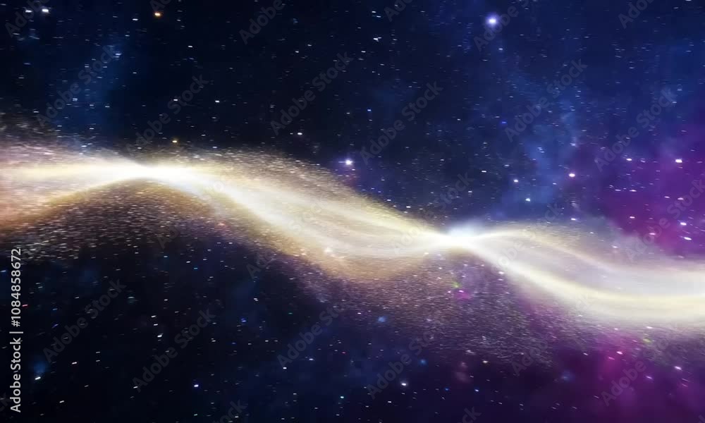 A vibrant and dynamic wave of light, shimmering with every color of the rainbow, twists and turns through a dark, starry sky A vibrant and dynamic wave of light, shimmering with every color of the rainbow, twists and turns through a dark, starry sky