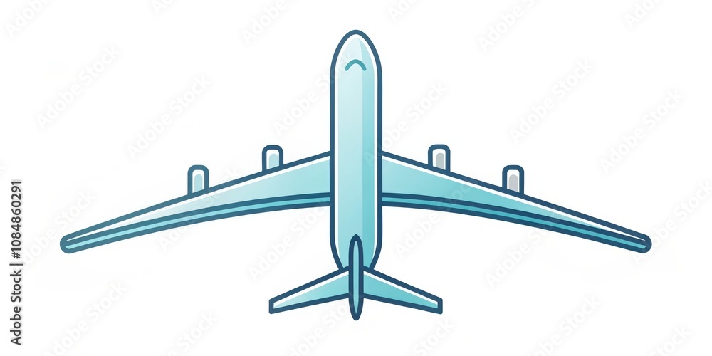A stylized illustration of a passenger jet aircraft viewed from below, showcasing its streamlined design and wings A stylized illustration of a passenger jet aircraft viewed from below, showcasing its streamlined design and wings