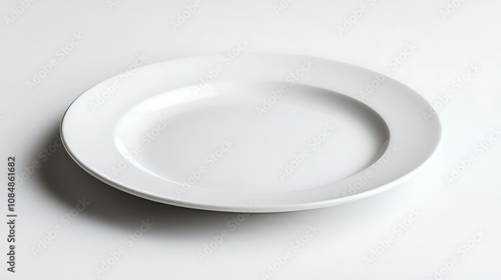 Empty plate on a white background closeup top view Empty plate on a white background closeup top view
