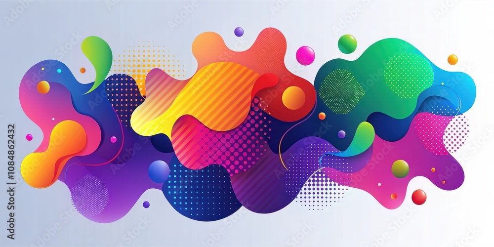 Abstract Colorful Fluid Shapes Design with Dotted Patterns and Gradient Effects Abstract Colorful Fluid Shapes Design with Dotted Patterns and Gradient Effects