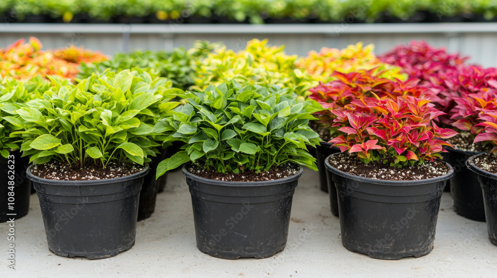 Vibrant plant selection garden center photography showcase indoor environment close-up view nature inspiration Vibrant plant selection garden center photography showcase indoor environment close-up view nature inspiration