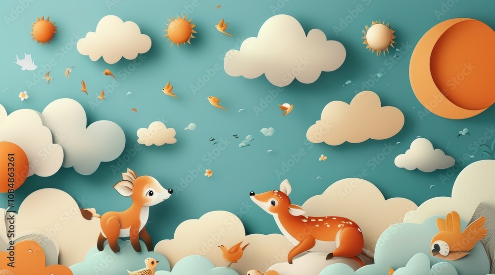 Digital Background: Minimalist and Playful for Kids Digital Background: Minimalist and Playful for Kids