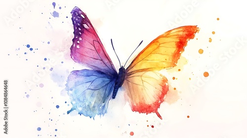 Colorful Watercolor Butterfly