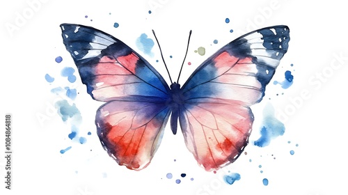 Colorful Watercolor Butterfly photo