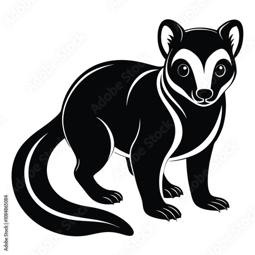 Solid color Kinkajou animal vector design