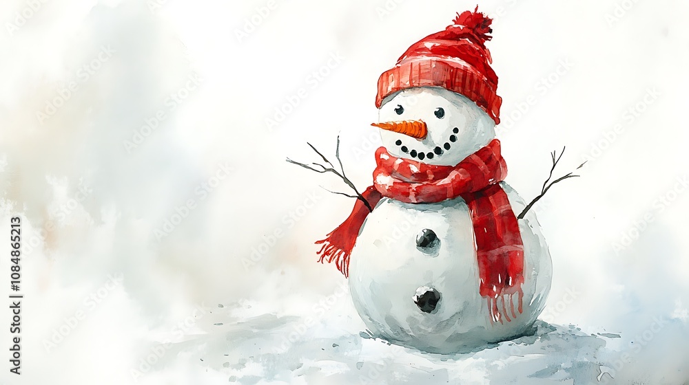 Fototapeta premium Cheerful Snowman