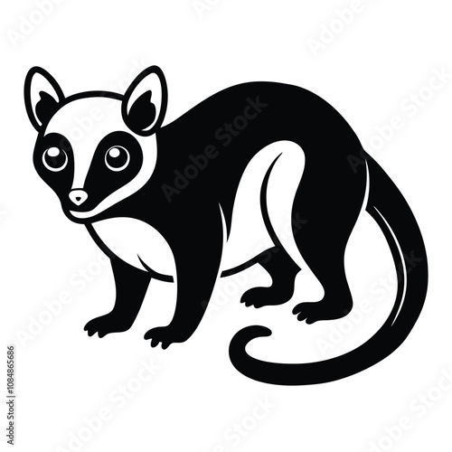 Solid color Kinkajou animal vector design