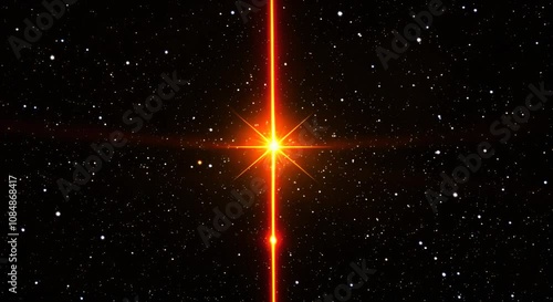 Explosion of supernova in space, bright star glowing in universe