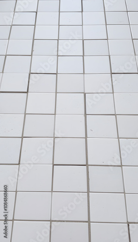 Wallpaper Mural White stone tile floor pattern and seamless background, close-up Torontodigital.ca