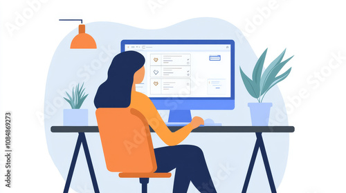 An employee creating a customized work schedule through a hybrid work platform, balancing office days and remote work