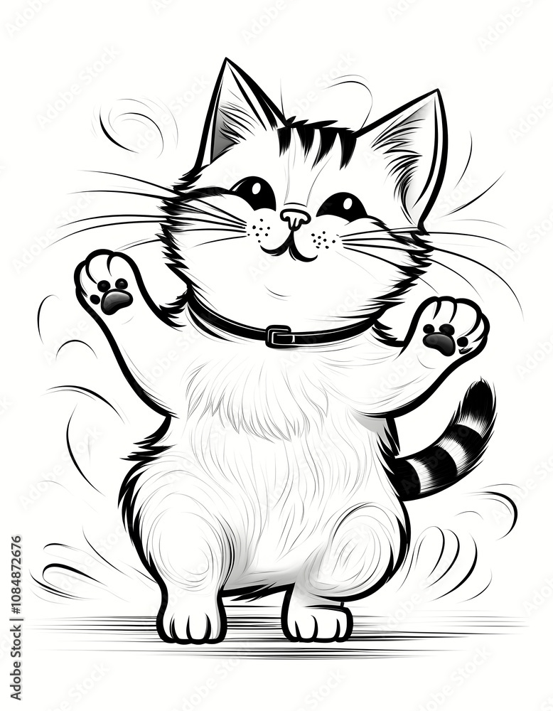 Obraz premium black and white cat