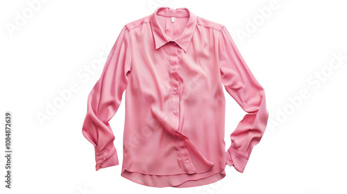 Pink blouse on white transparent background