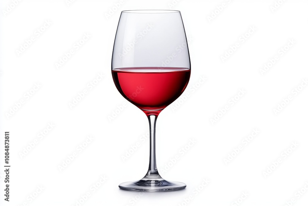 Minimalist wine glass silhouette with a single line and rich red color filling, set against a white background Minimalist wine glass silhouette with a single line and rich red color filling, set against a white background