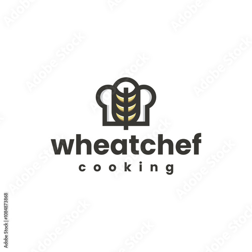 wheat chef logo vector