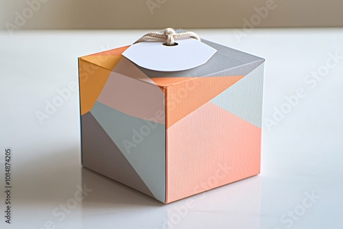 Geometric Gift Box with Pastel Colors