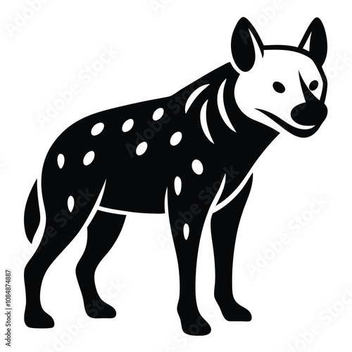 Solid color Hyena animal vector design