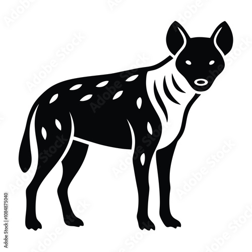 Solid color Hyena animal vector design