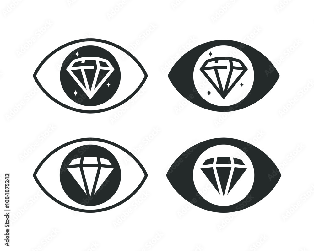 Eye diamond jewelry icon. Illustration vector Eye diamond jewelry icon. Illustration vector