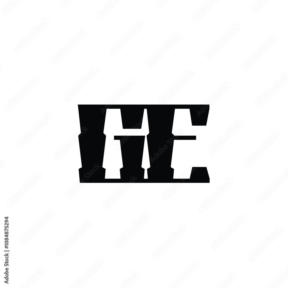 Fototapeta premium GE monogram logo design letter text name symbol monochrome logotype alphabet character simple logo