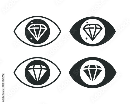 Eye diamond jewelry icon. Illustration vector