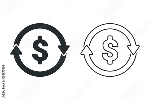 Dollar money transfer transaction. Illustration vector