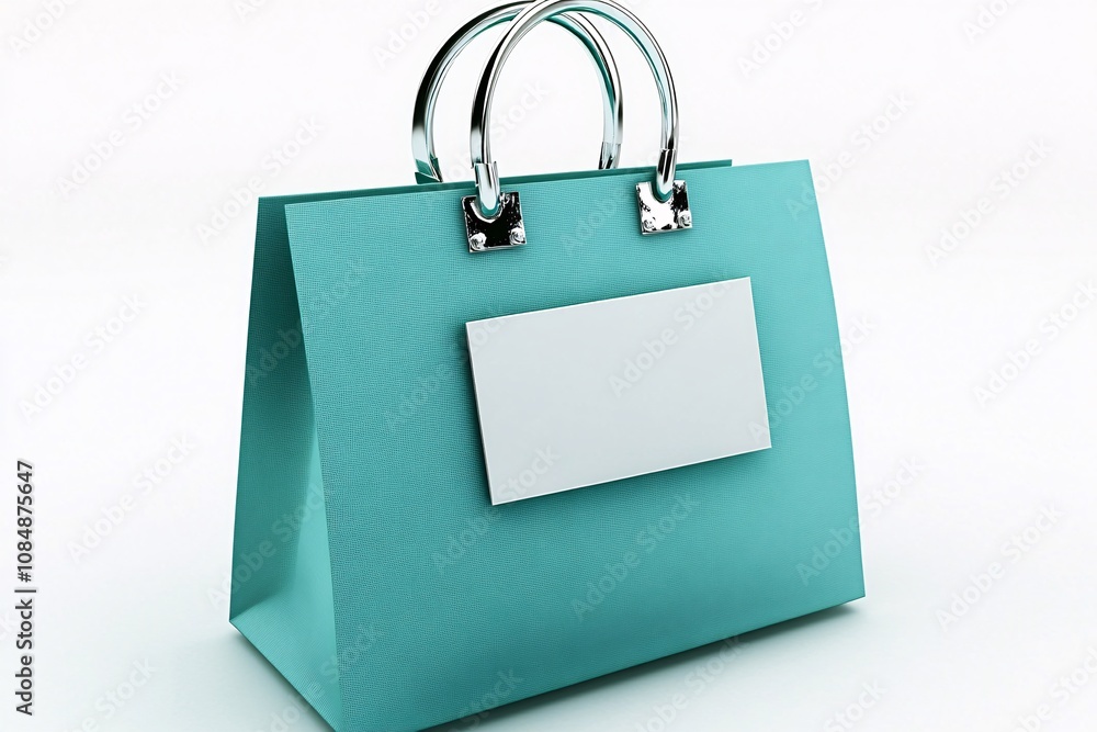 Teal Shopping Bag - Stylish Retail Packaging Teal Shopping Bag - Stylish Retail Packaging