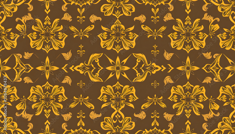 Seamless decorative pattern on background. Thai style for background, isometry Seamless decorative pattern on background. Thai style for background, isometry