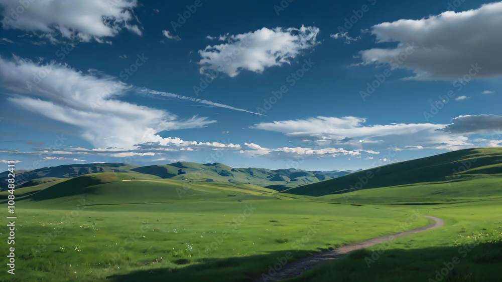 Obraz premium landscape with mountains and clouds