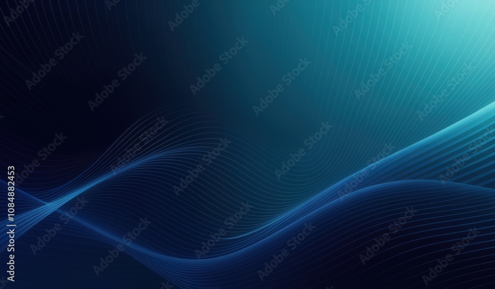 abstract blue background with wavy lines and waves